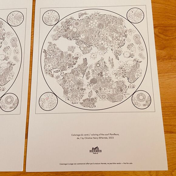 Hermes Coloring Paper - Hermes Coloriage du carre Coloring of the scarf Lettres - Picture 6 of 7